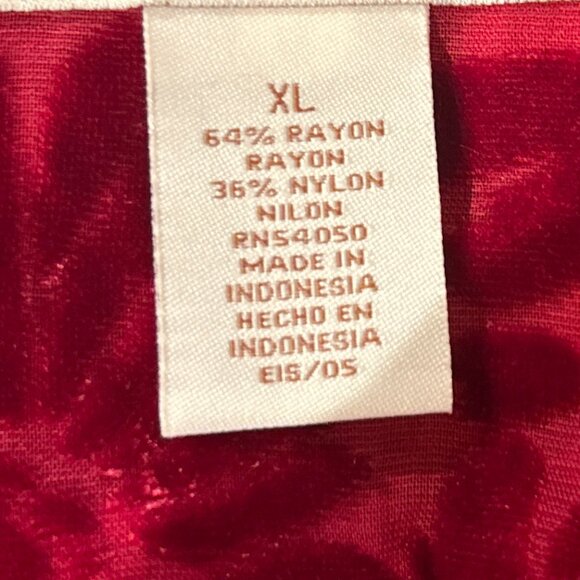 C.L.O.T.H.E.S. SZXL Red Burnout Velvet Button Down Fairy Boho Whimsigoth Romance - Picture 8 of 8